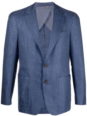 Canali single-breasted silk jacket - Blue