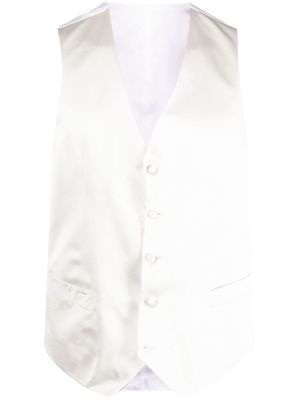 Canali single-breasted silk waistcoat - White