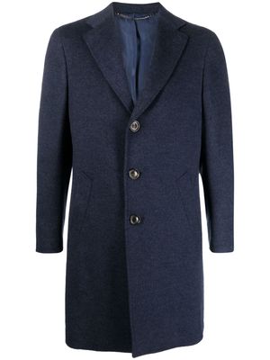 Canali single-breasted wool-blend peacoat - Blue