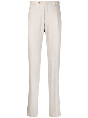 Canali slim-cut linen-wool trousers - Neutrals