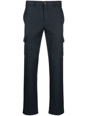 Canali slim-cut wool cargo trousers - Blue