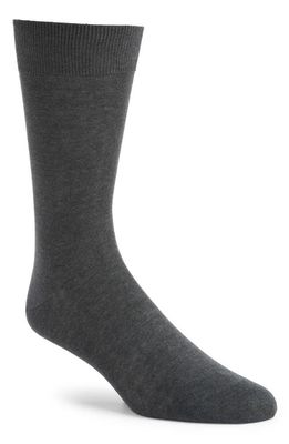 Canali Solid Cotton Dress Socks in Charcoal