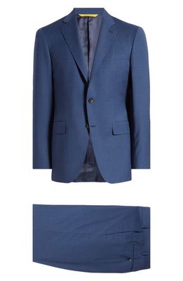 Canali Solid Kei Trim Fit Suit in Blue