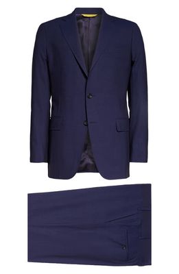Canali Solid Kei Wool Suit in Bright Blue