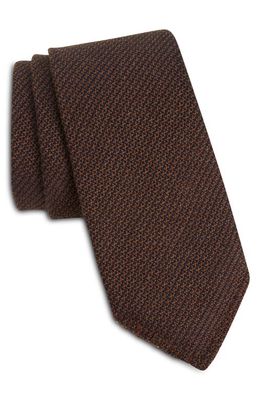 Canali Solid Silk & Cashmere Tie in Brown