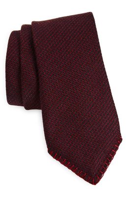 Canali Solid Silk & Cashmere Tie in Dark Red