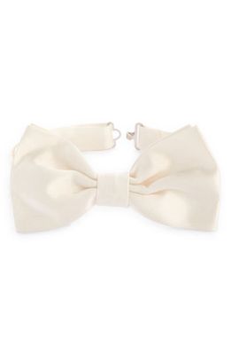 Canali Solid Silk Bow Tie in White