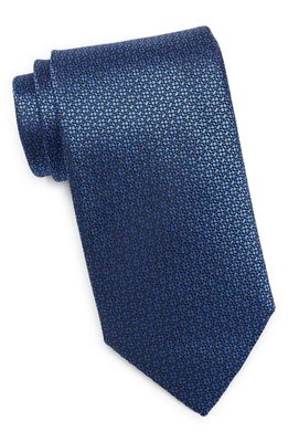 Canali Solid Silk Jacquard Tie in Blue