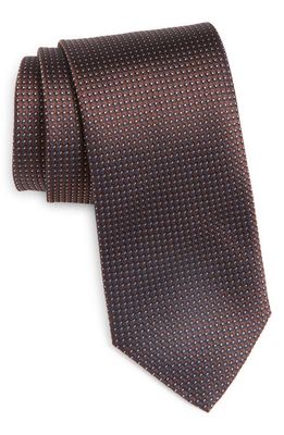 Canali Solid Silk Tie in Brown