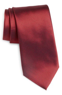 Canali Solid Silk Tie in Red