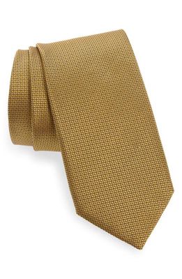 Canali Solid Silk Tie in Yellow