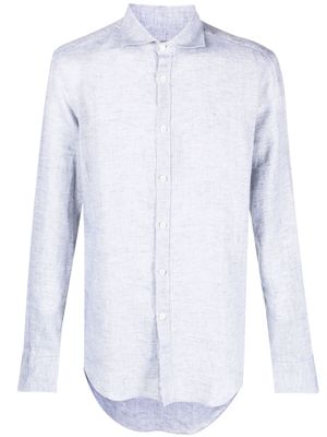 Canali spread-collar linen shirt - Grey