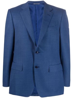 Canali square-knitted single-breasted blazer - Blue