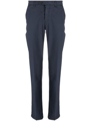 Canali straight-leg cotton-blend trousers - Blue