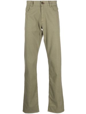 Canali straight-leg cotton-blend trousers - Green
