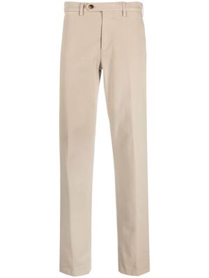 Canali straight-leg cotton chino trousers - Neutrals