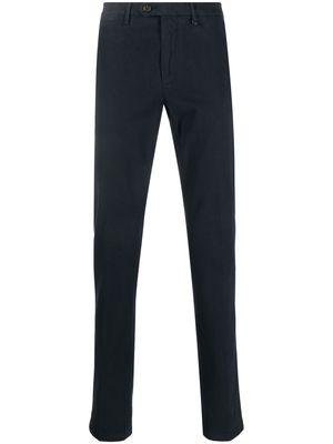 Canali straight-leg washed-effect chinos - Blue