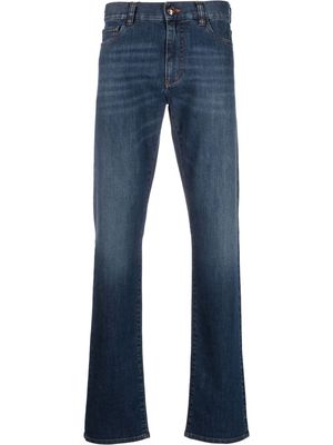 Canali straight-leg washed jeans - Blue