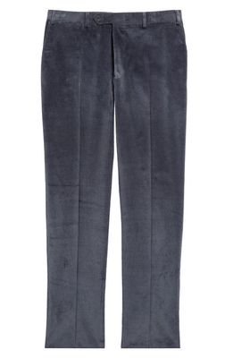Canali Stretch Cotton Corduroy Trousers in Charcoal