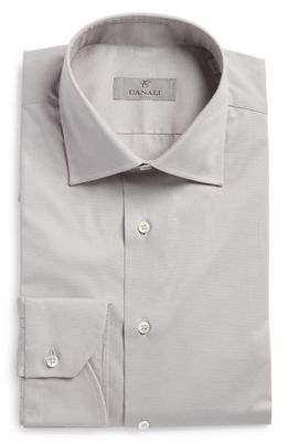 Canali Stretch Cotton Dress Shirt in Grey