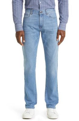 Canali Stretch Cotton Jeans in Light Blue