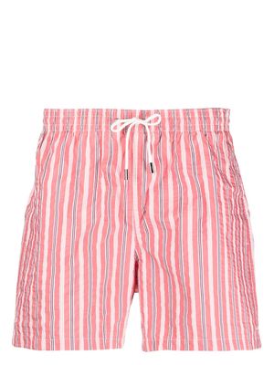 Canali stripe-print swim shorts - Red