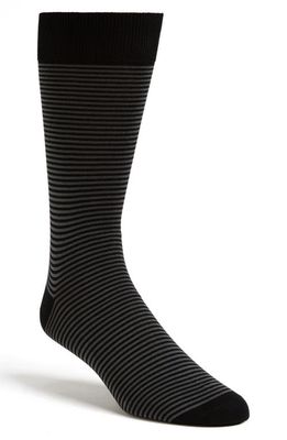 Canali Stripe Socks in Black