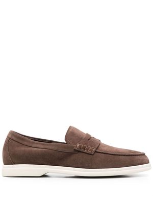 Canali suede slip-on loafers - Brown