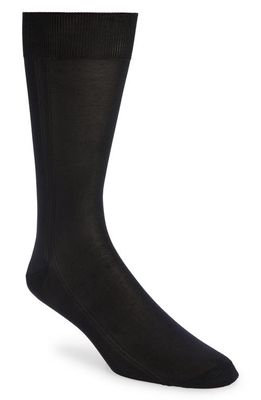 Canali Tall Silk Dress Socks in Black