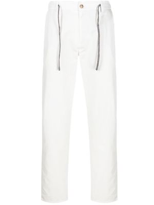 Canali tapered drawstring trousers - White