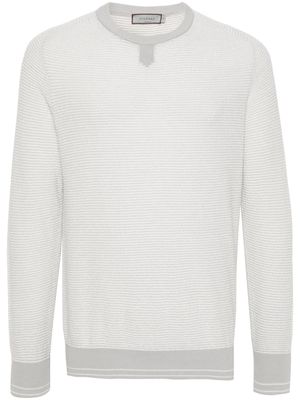 Canali terrycloth long-sleeve jumper - Grey