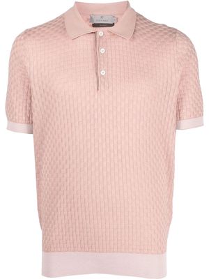 Canali textured-knit polo shirt - Pink