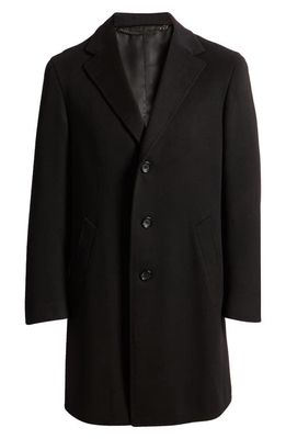 Canali Trim Fit Wool & Cashmere Coat in Black