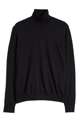 Canali Turtleneck Wool Sweater in Black