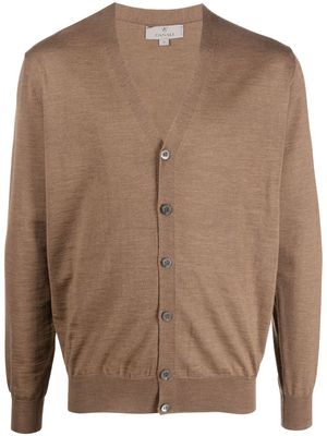 Canali V-neck knitted cardigan - Brown