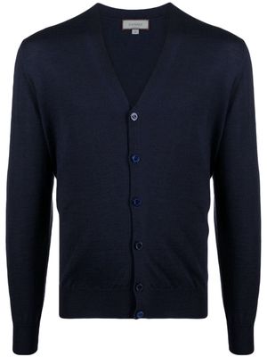 Canali V-neck wool cardigan - Blue