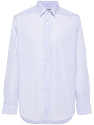 Canali windowpane-print cotton shirt - Blue