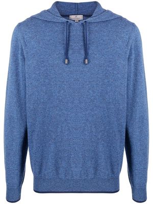 Canali wool fine-knit hoodie - Blue