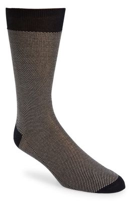 Canali Zigzag Cotton Dress Socks in Black