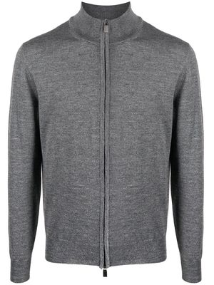 Canali zip-front merino wool jumper - Grey