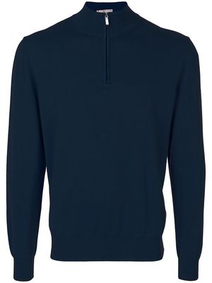 Canali zip-neck sweater - Blue