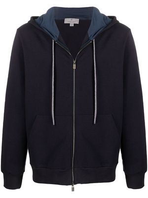 Canali zip-up cotton hoodie - Blue