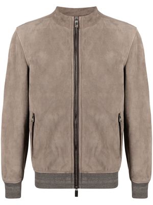 Canali zip-up long-sleeve bomber jacket - Grey