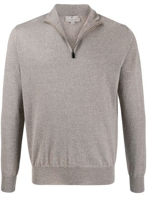Canali zipped funnel-neck pullover - Neutrals