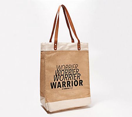 Candace Cameron Bure Market Jute Tote w/ Leather Handles