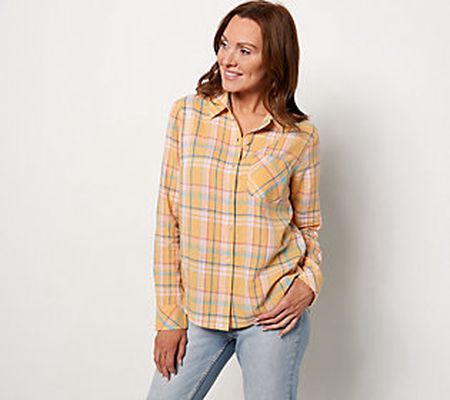 Candace Cameron Bure Regular Linen Blend Button Front Shirt