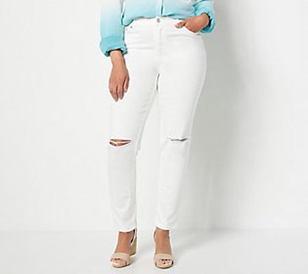 Candace Cameron Bure Regular White Straight Leg Jeans