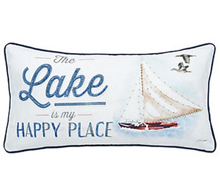 C&F Home 12" x 24" Lake Is My Happy Place Print ed Throw Pillow