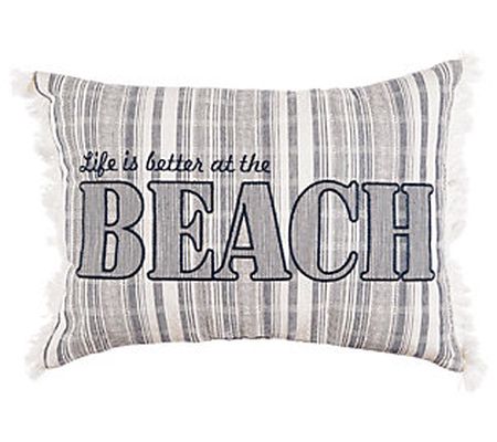 C&F Home 13" x 18" Beach Embroidered Throw Pill ow
