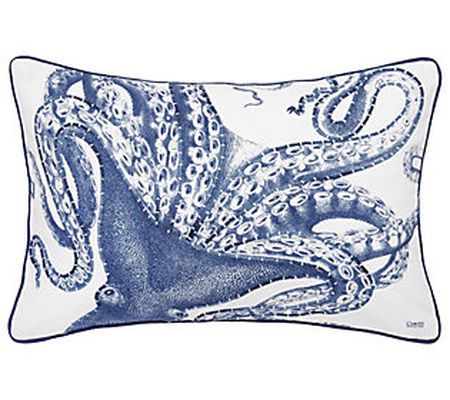 C&F Home 14" x 22" Blue Octopus Oblong Printed Throw Pillow